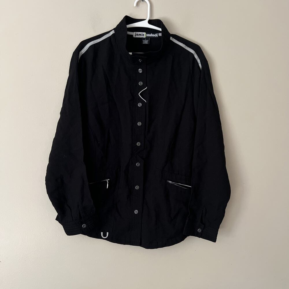 Jamie Sadock Jacket Button Long sleeve Golf Black Women’s Size Small